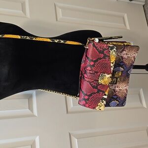 NWOT- ALDO Multicolored Animal Print Faux Snake Leather Crossbody Purse Bag
